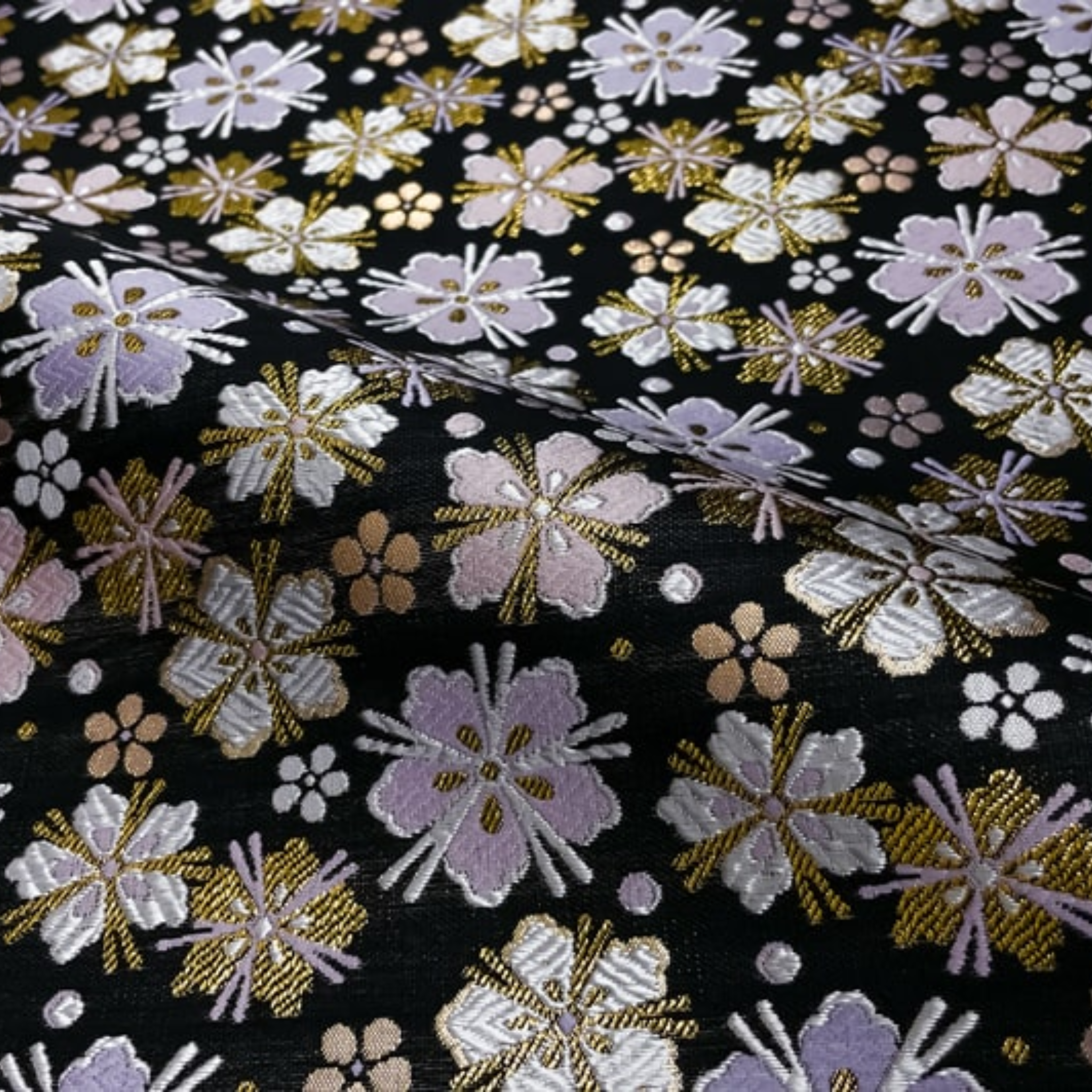 Sakura Small Pattern Brocade (Black)
