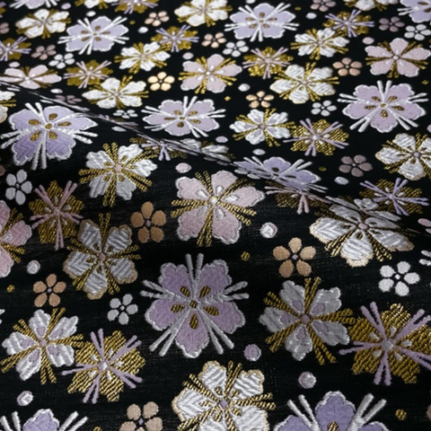 Sakura Small Pattern Brocade (Black) (Sample)
