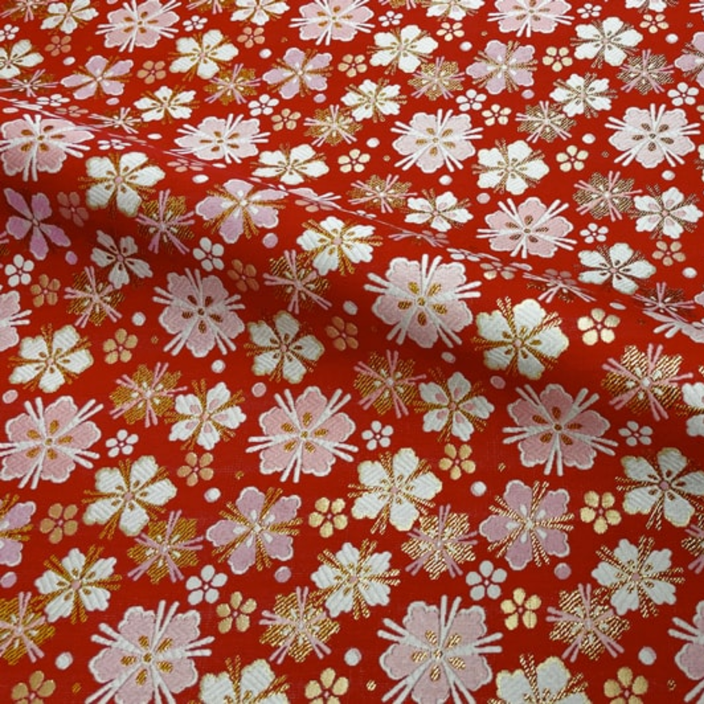 Sakura Small Pattern Brocade (Red)