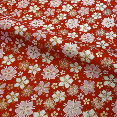 Sakura Small Pattern Brocade (Red) (Sample)