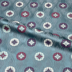 Floral Motif on Clouded Rising Waves