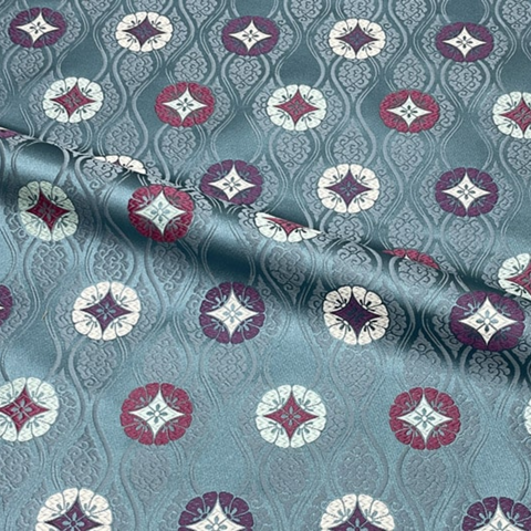 Floral Motif on Clouded Rising Waves (Sample)