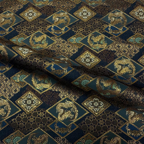 Dragon on Floral Diamond Pattern (Sample)