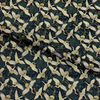 Pine, Plum Blossom & Crane Motif (Navy)