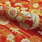 Auspicious Crane Floral Medallion Brocade