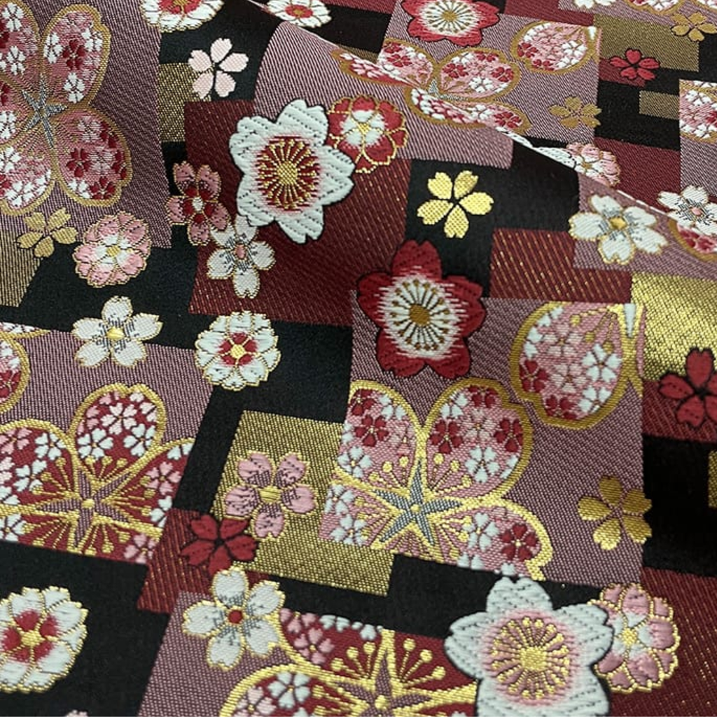 Sakura on Stone Pavement Motif (Red)