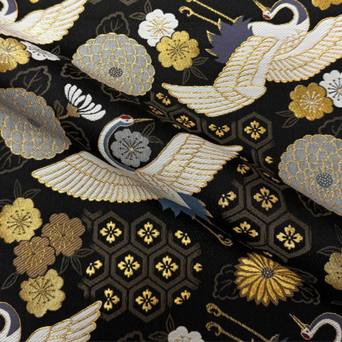 Crane and Tortoiseshell Brocade