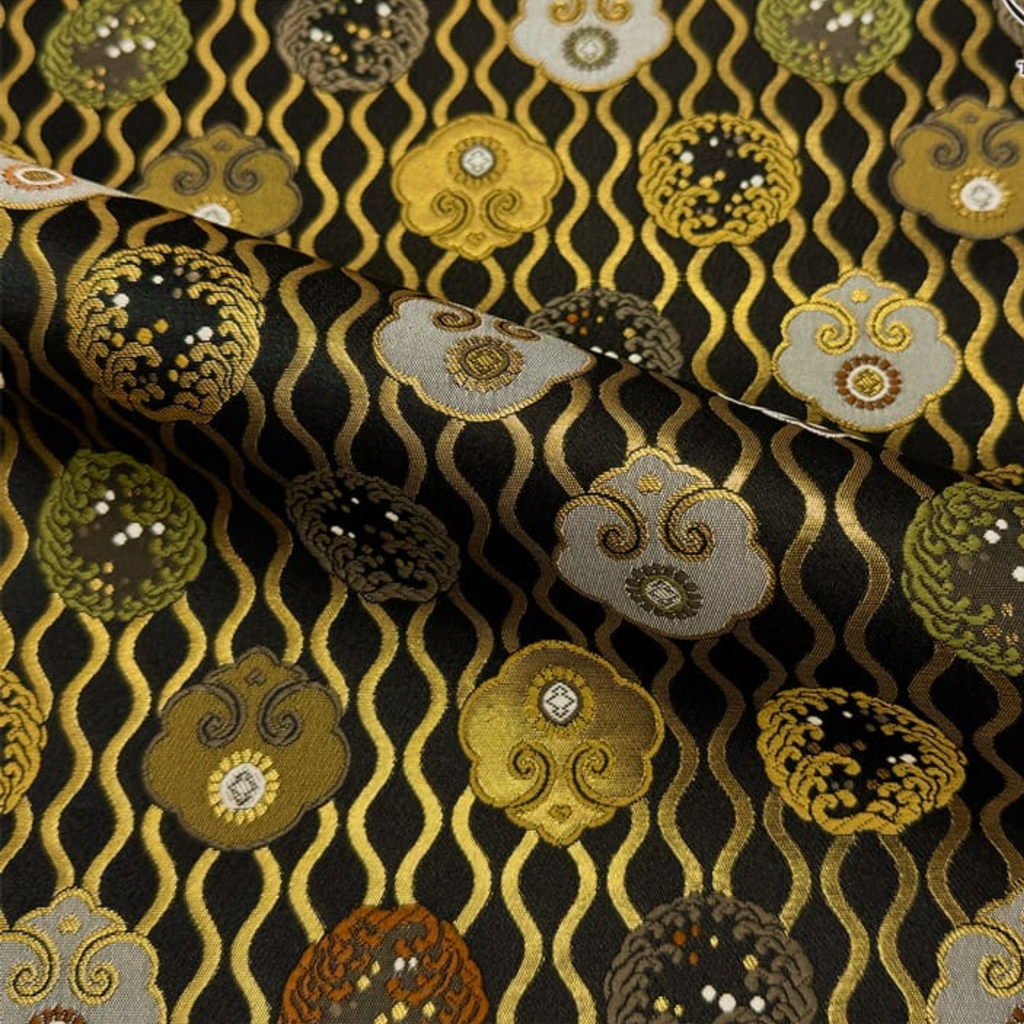 Sacred Floral Motif on Rising Waves