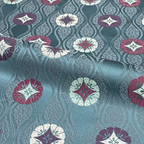 Floral Motif on Clouded Rising Waves