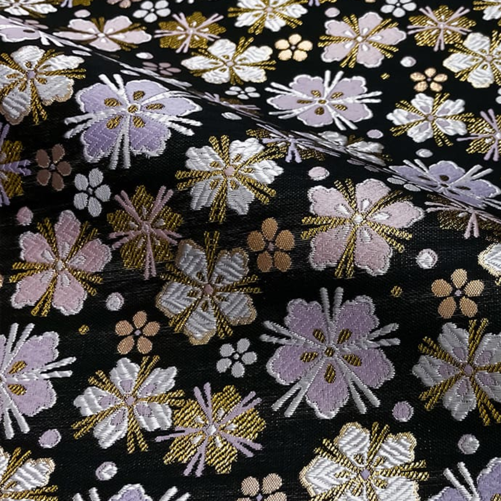 Sakura Small Pattern Brocade (Black)