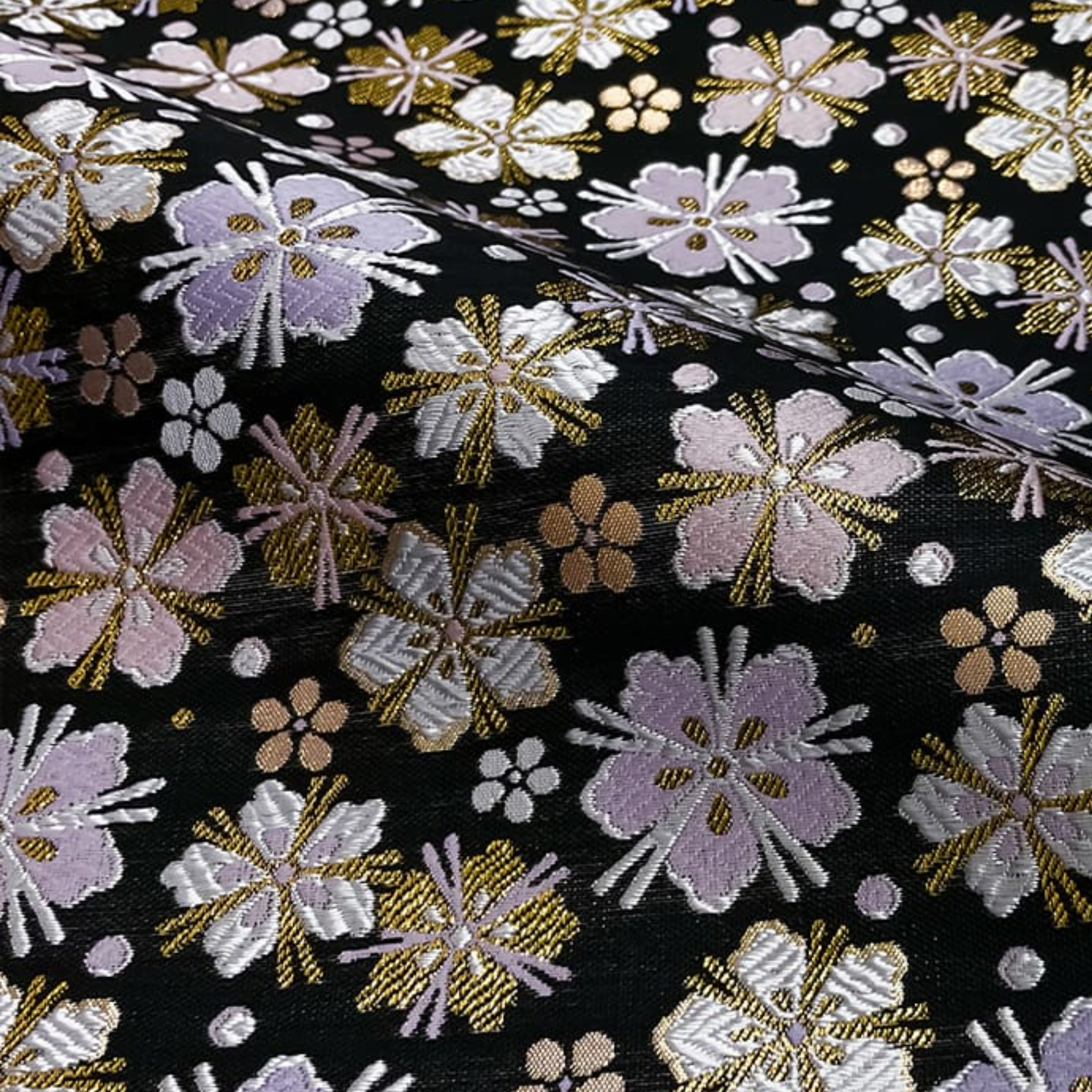 Sakura Small Pattern Brocade (Black)