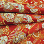 Auspicious Crane Floral Medallion Brocade