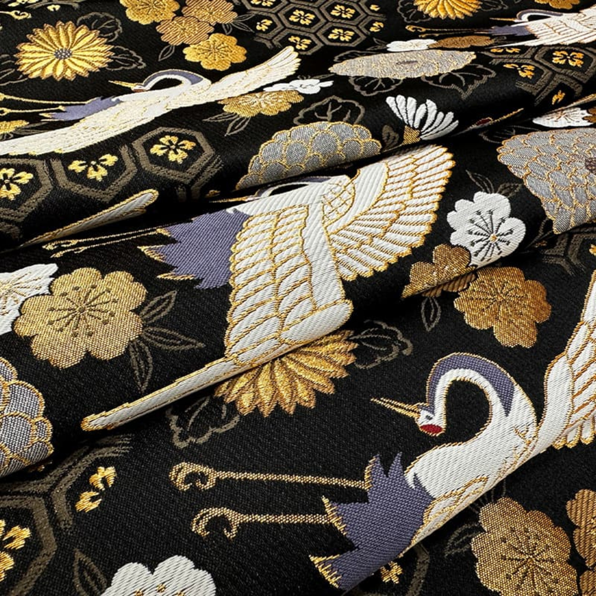 Crane and Tortoiseshell Brocade
