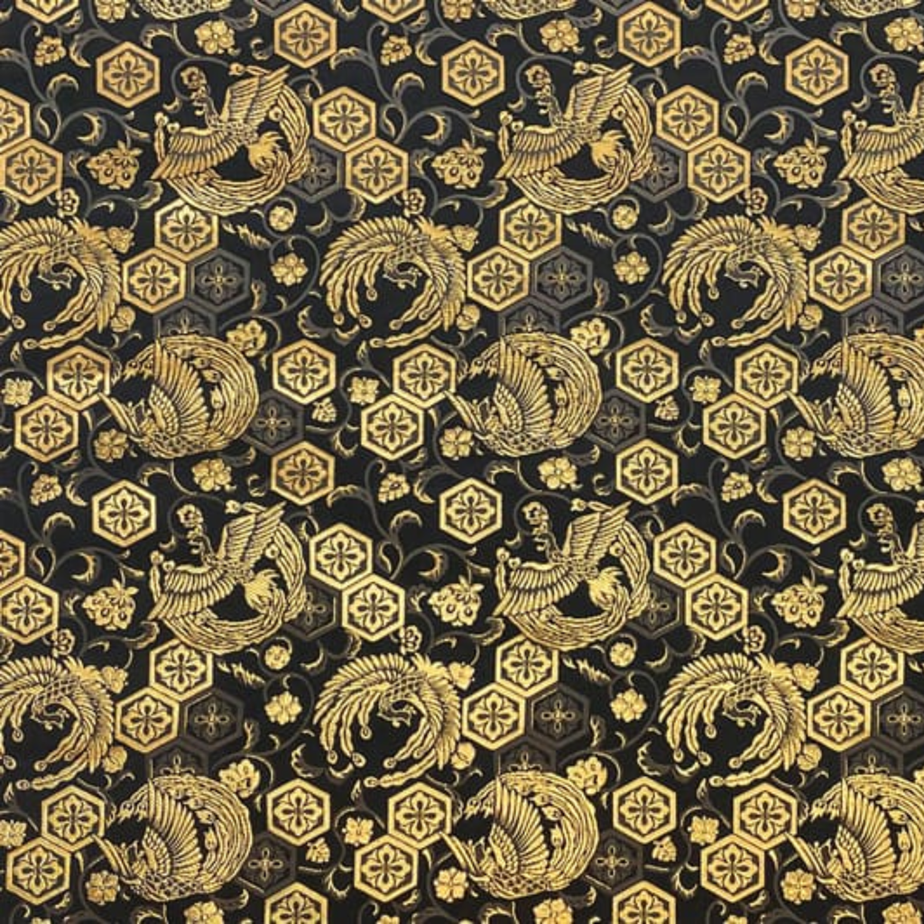 Phoenix on Floral Diamond Pattern