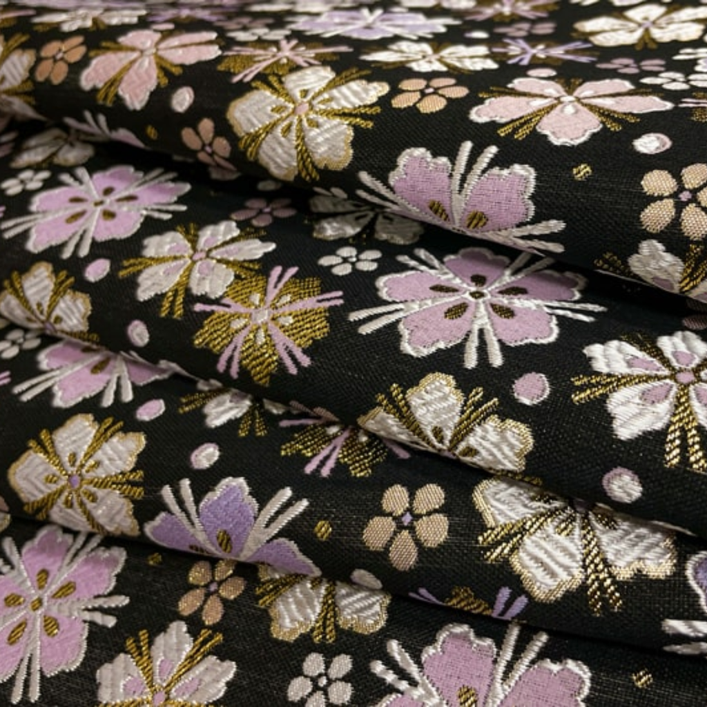Sakura Small Pattern Brocade (Black)