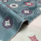 Floral Motif on Clouded Rising Waves