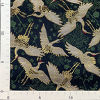 Pine, Plum Blossom & Crane Motif (Navy)