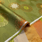 Flowing Water & Floral Motif on Geometric Ground