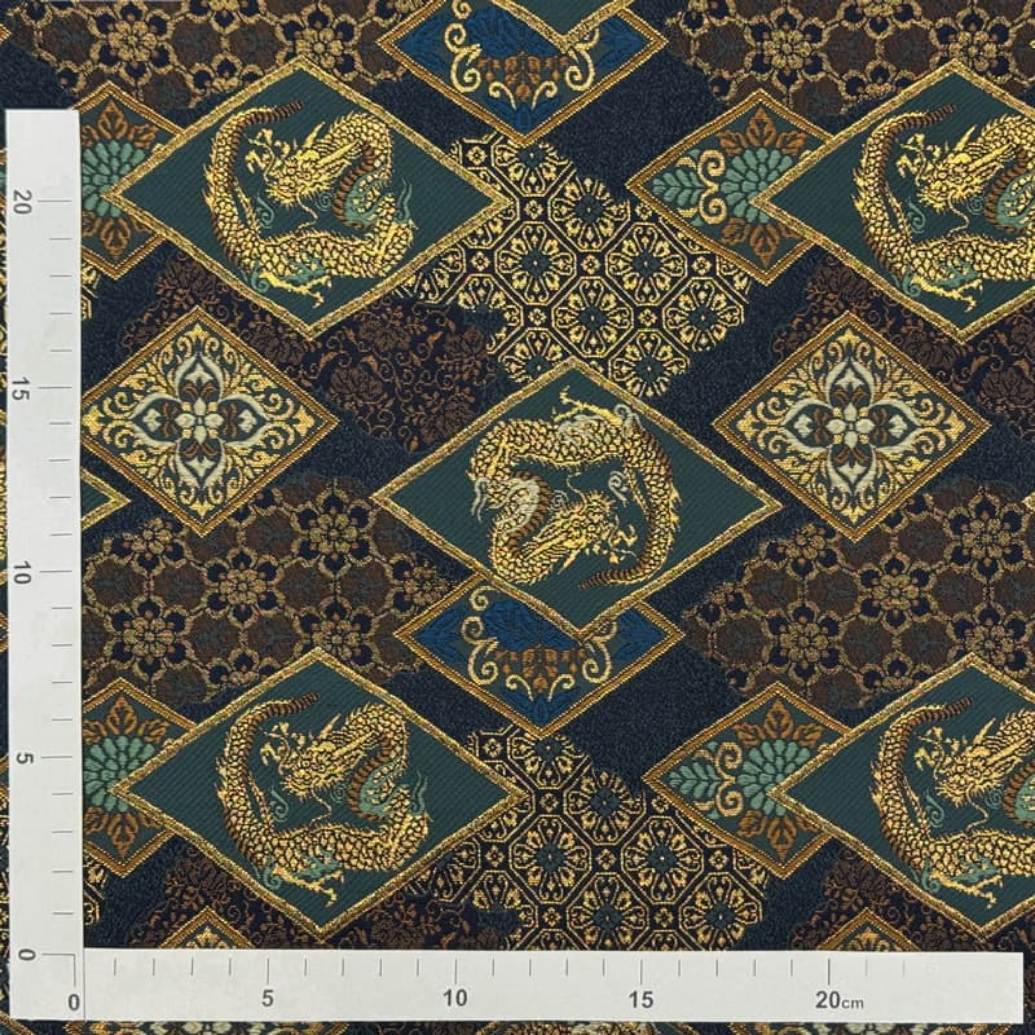 Dragon on Floral Diamond Pattern