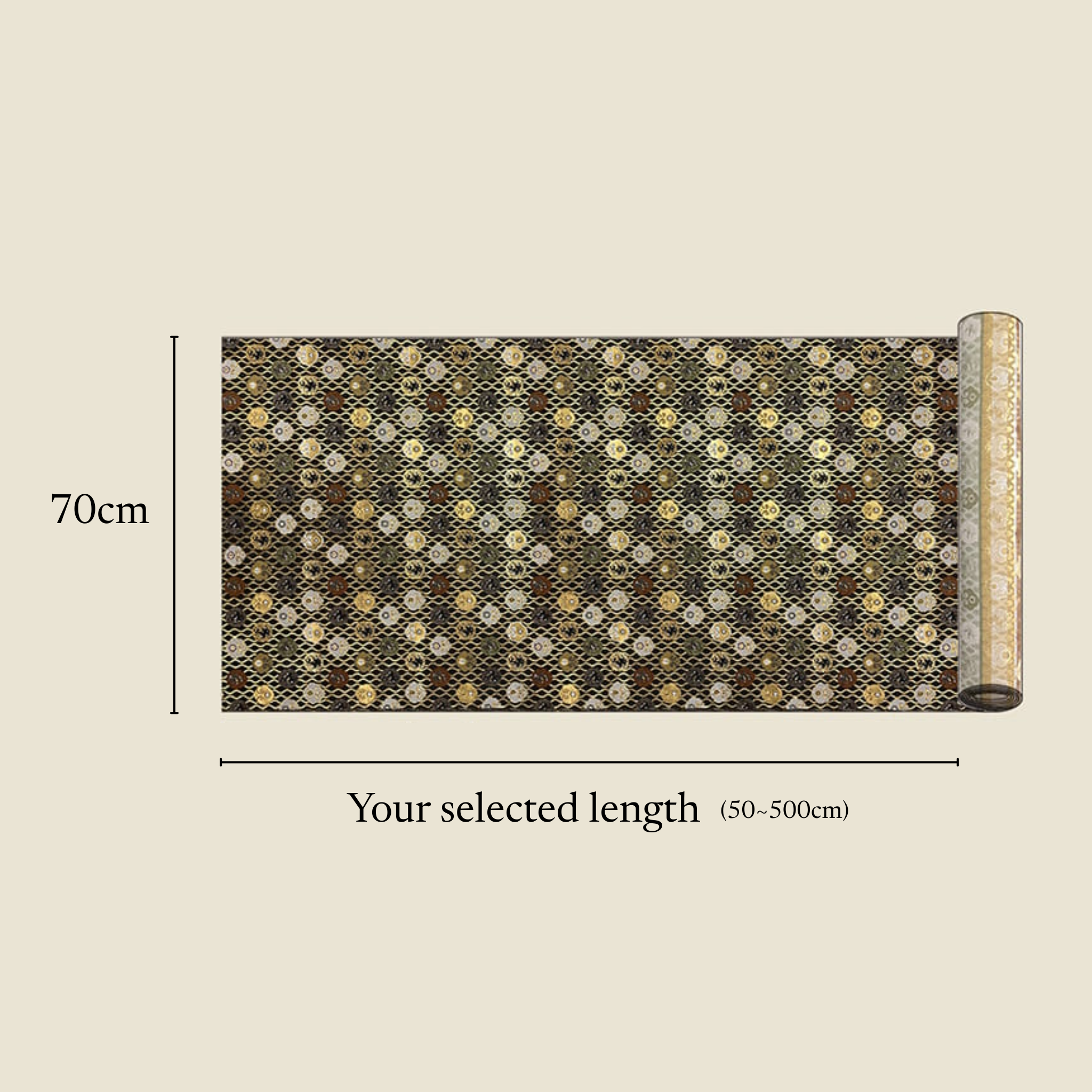 Sacred Floral Motif on Rising Waves