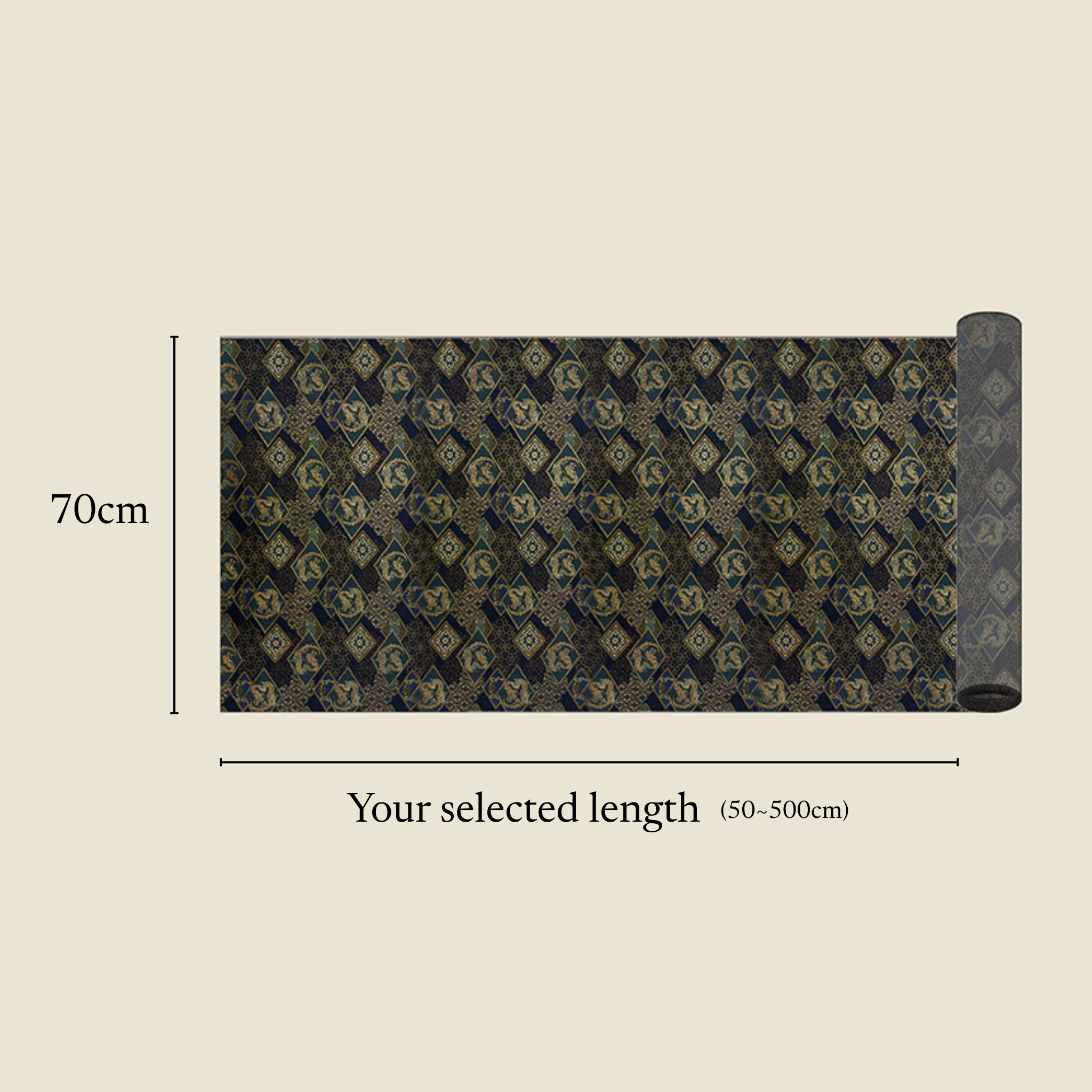 Dragon on Floral Diamond Pattern