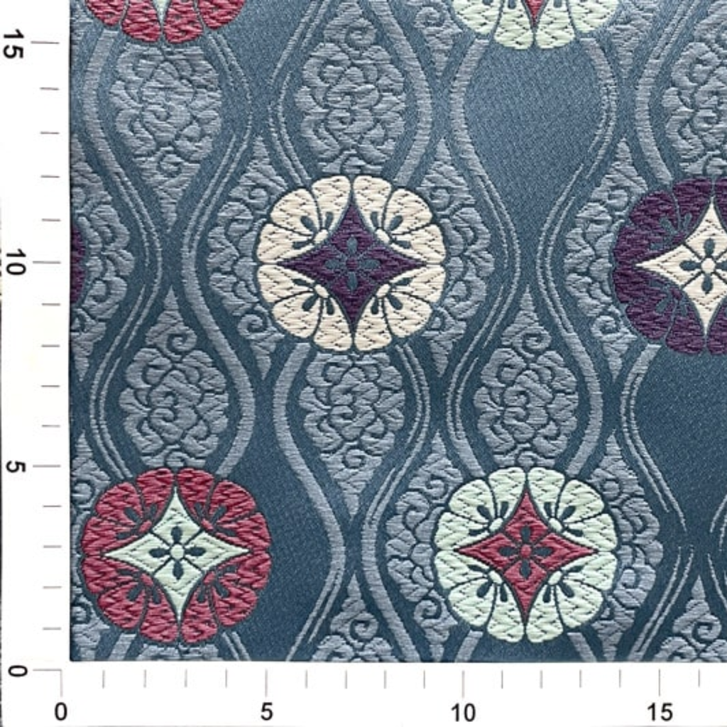 Floral Motif on Clouded Rising Waves
