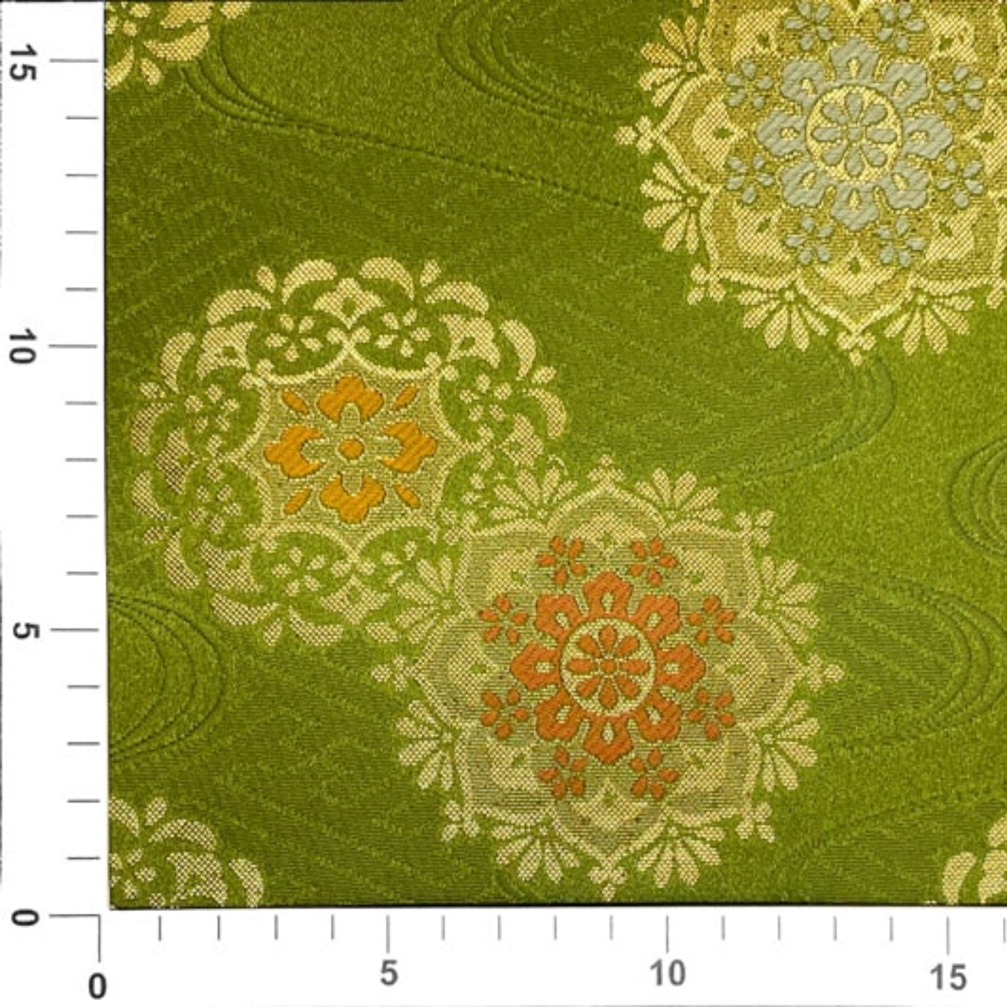 Flowing Water & Floral Motif on Geometric Ground